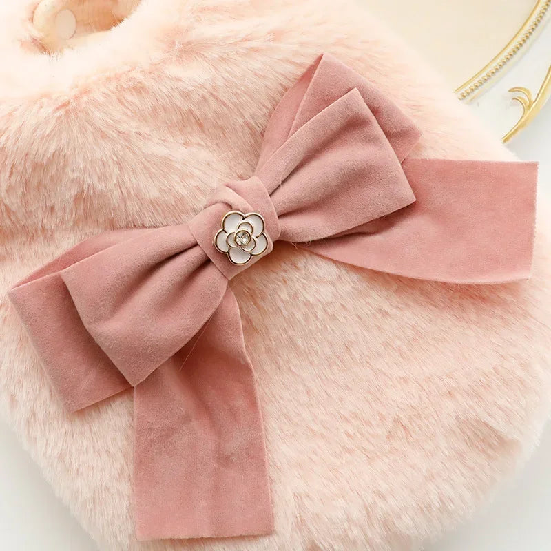 Elegant Pet Princess Winter Fur Overcoat