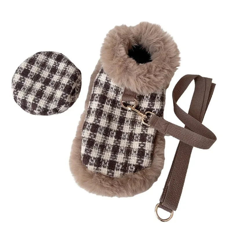 Snuggly Woolen Cape with Leash Clip