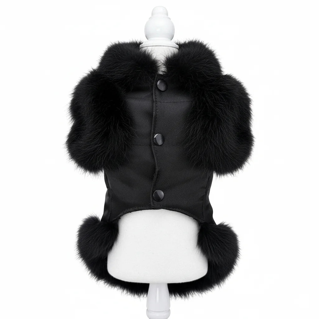 Glam Bear & Velvet Bow Winter Coat