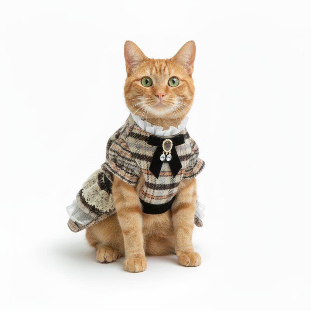 Diamond Ruffle & Silk Bow Pet Dress