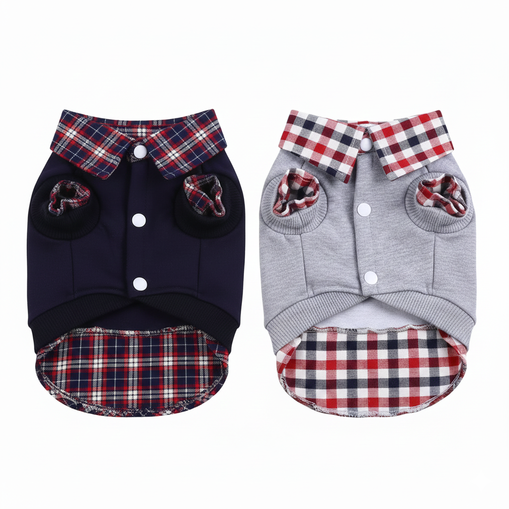 Classic Plaid Polo Shirt Sweater