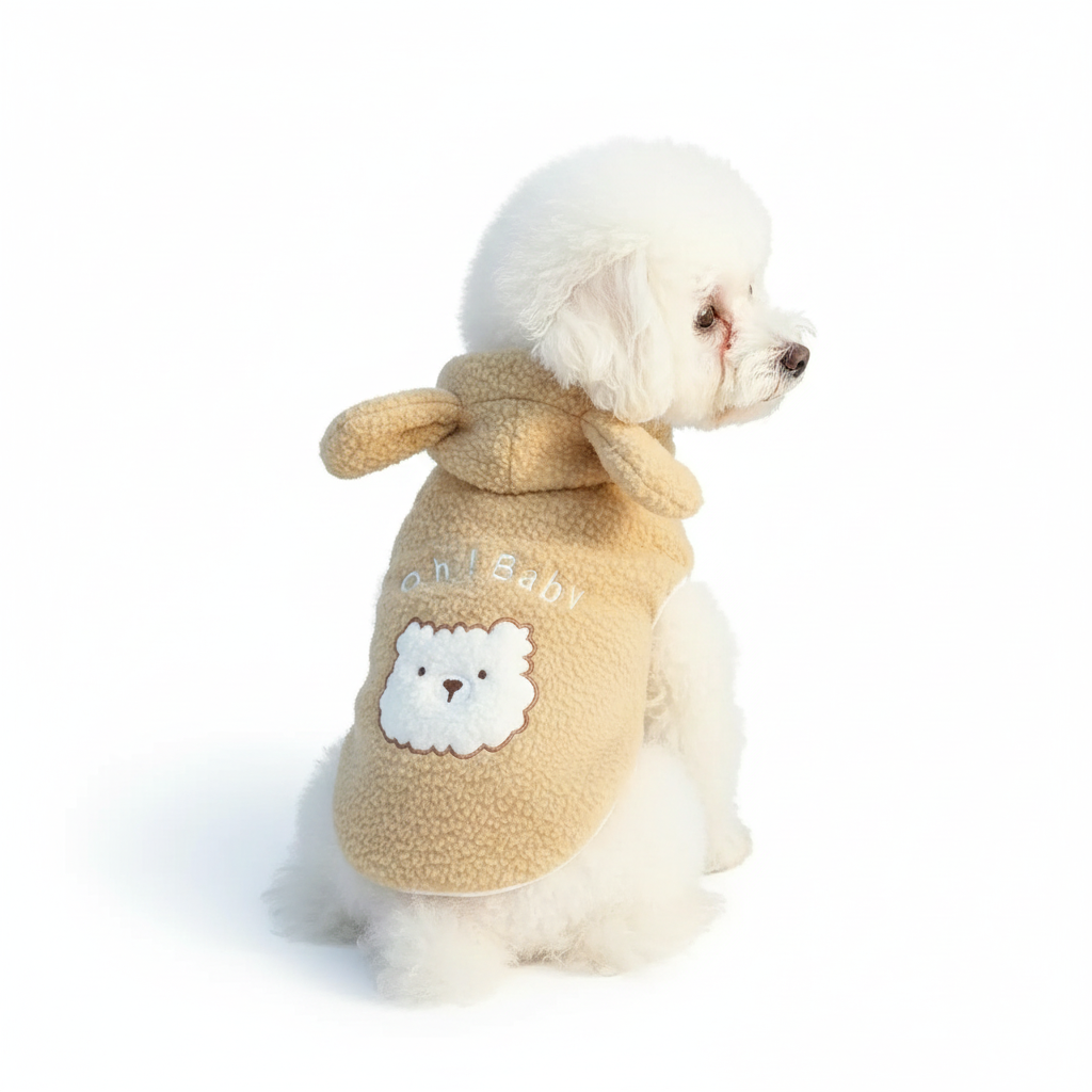 Warm Sherpa Lined Pet Hooded Button Vest