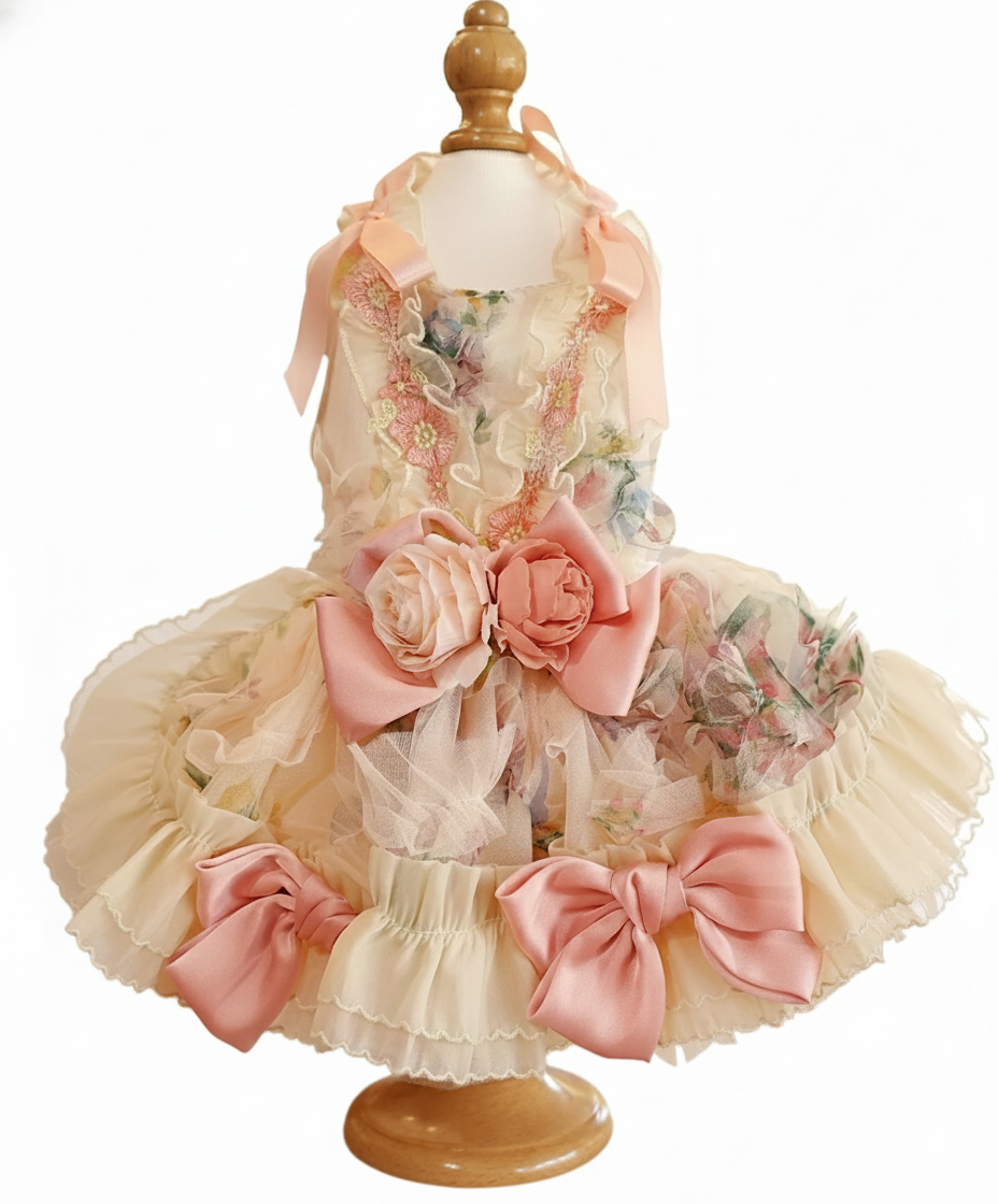 Handmade Ruffle Gown (Detachable Tail)