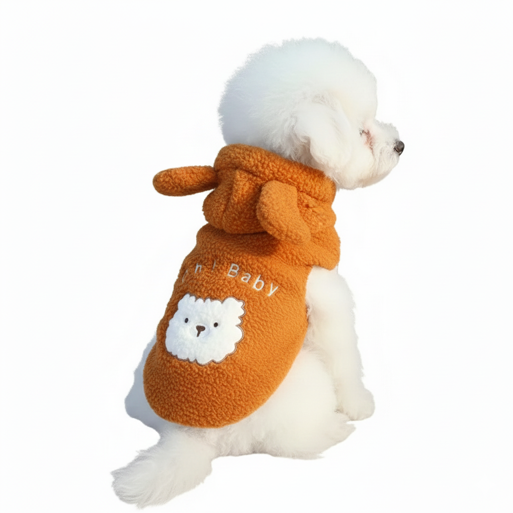 Warm Sherpa Lined Pet Hooded Button Vest