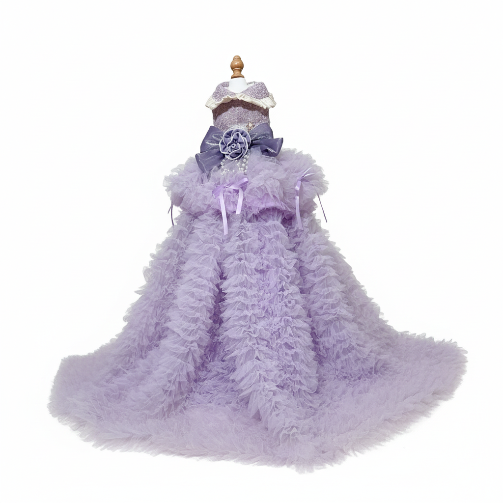 Royal Pearl Hand-Embroidered Detachable Gown