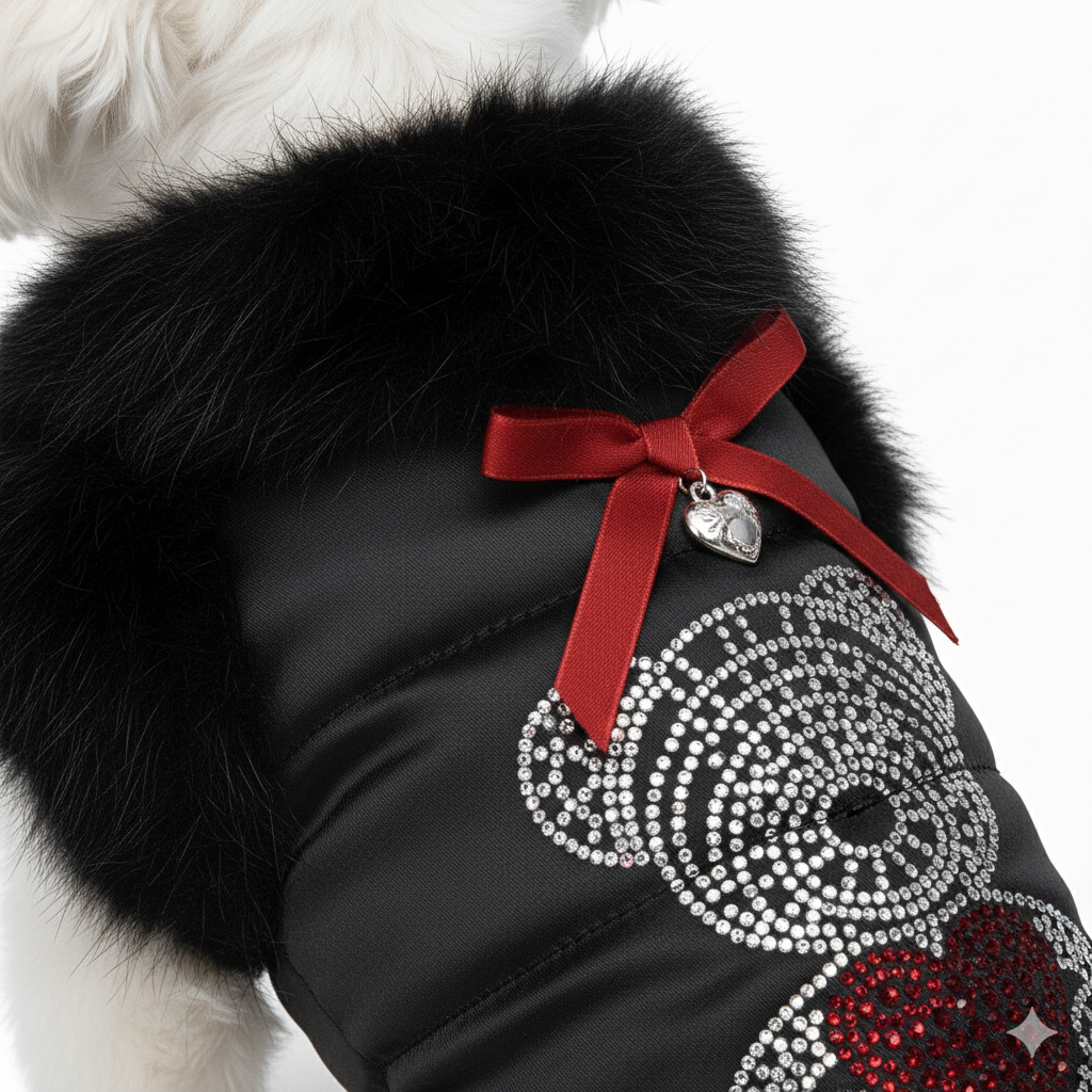 Glam Bear & Velvet Bow Winter Coat