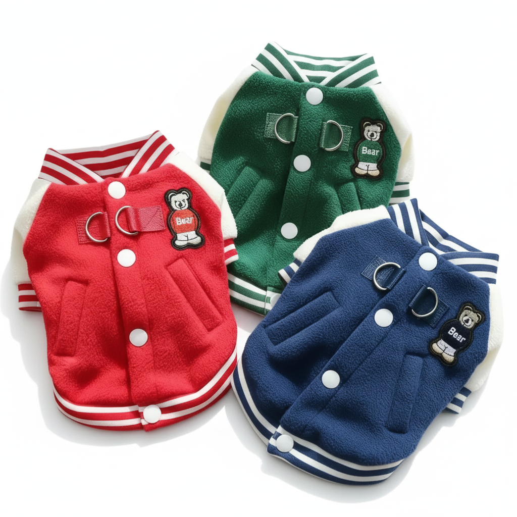 Snuggle-Soft Teddy Bear Baseball Jacket
