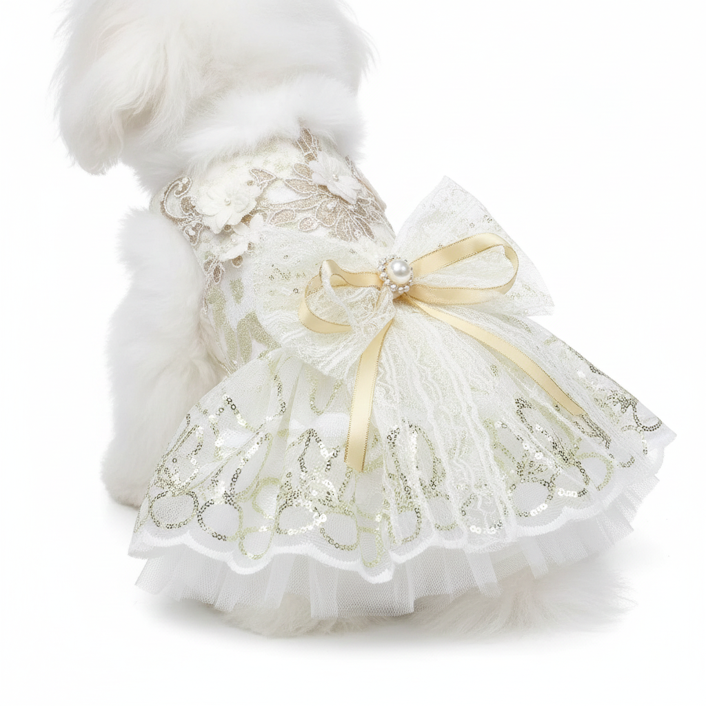 Luxe Handmade Golden Sequin Gown