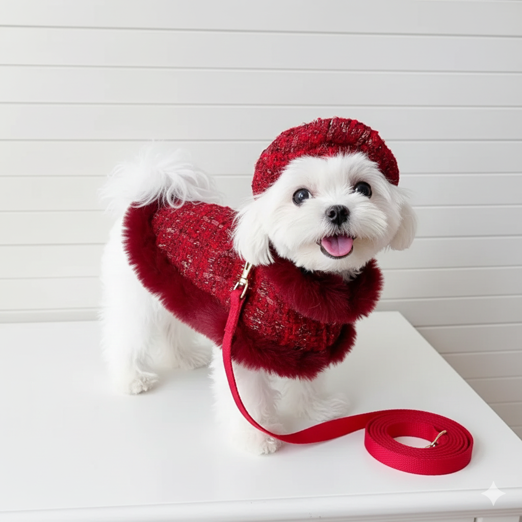 Snuggly Woolen Cape with Leash Clip