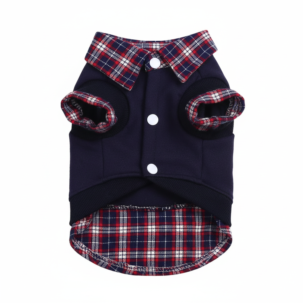 Classic Plaid Polo Shirt Sweater