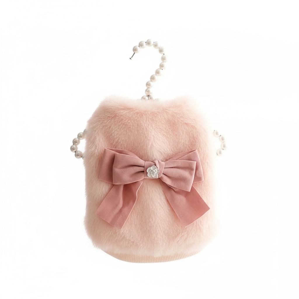 Elegant Pet Princess Winter Fur Overcoat