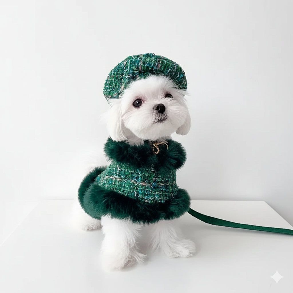 Snuggly Woolen Cape with Leash Clip