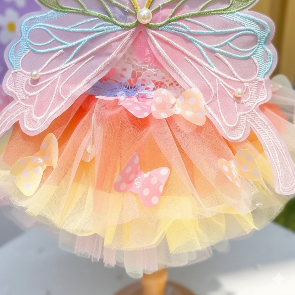 Summer Rainbow Butterfly Dress
