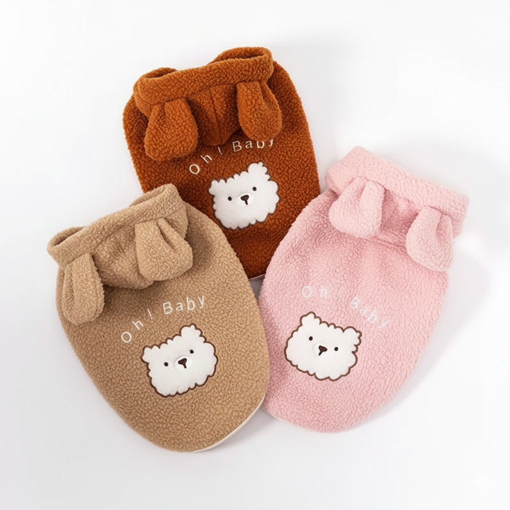 Warm Sherpa Lined Pet Hooded Button Vest