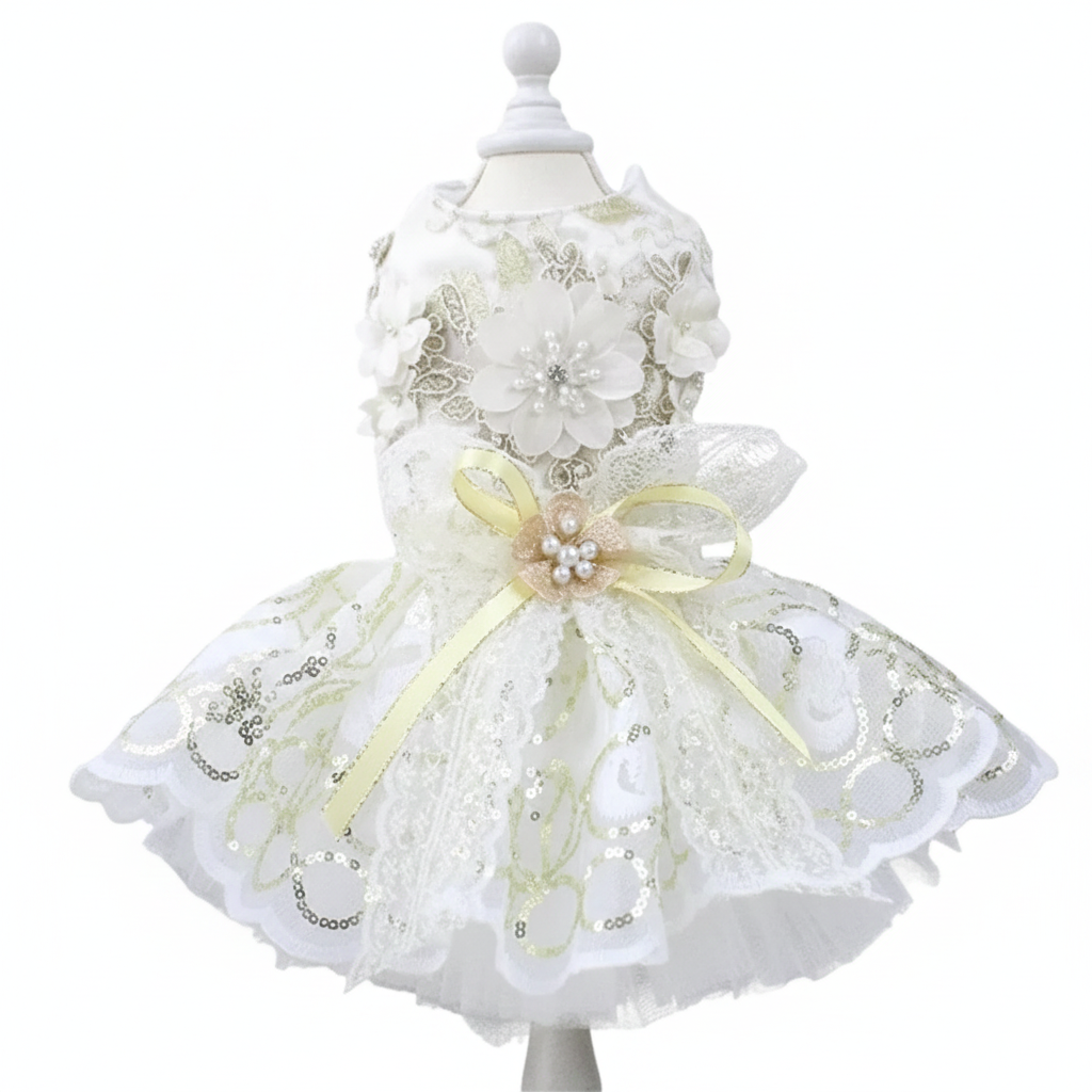 Luxe Handmade Golden Sequin Gown