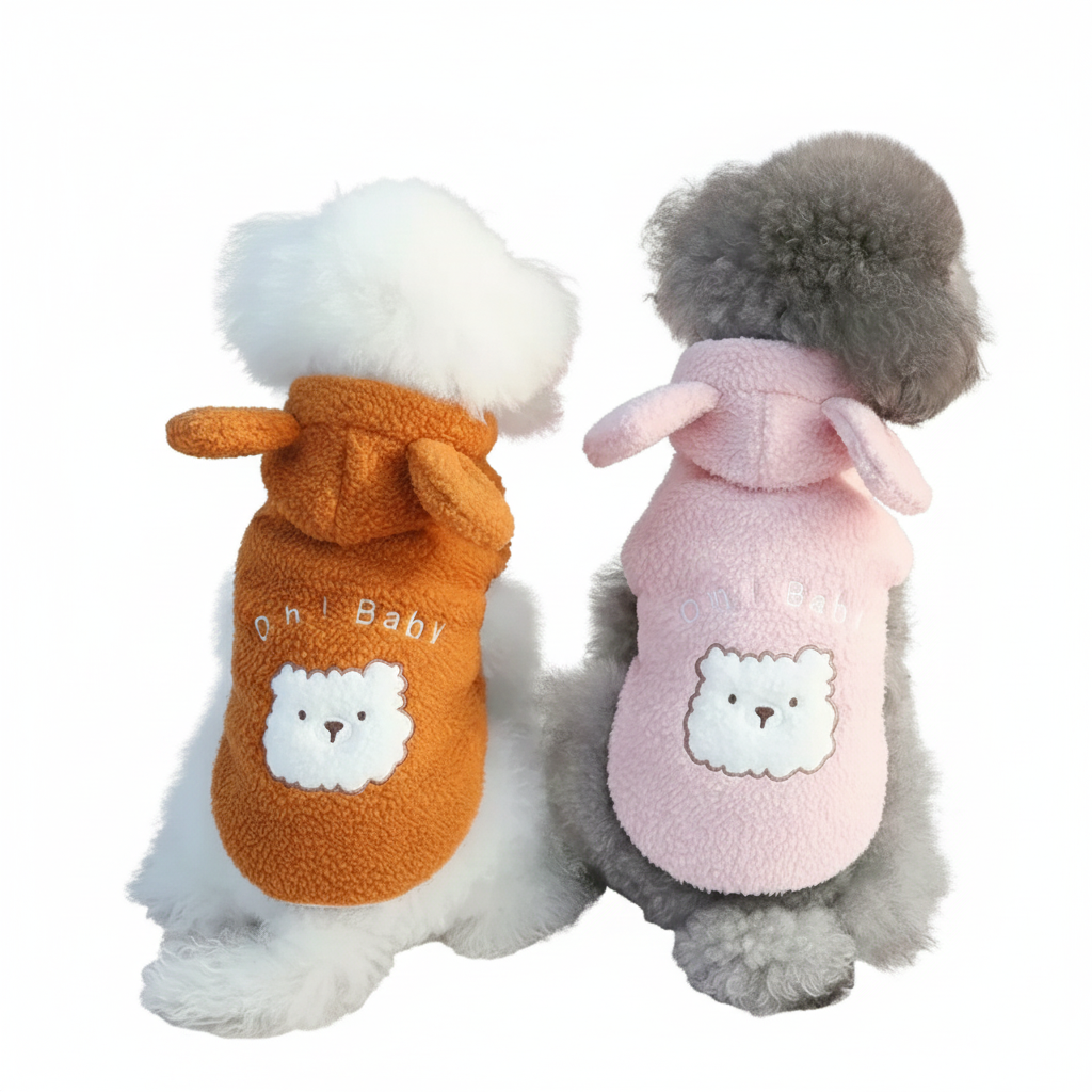 Warm Sherpa Lined Pet Hooded Button Vest