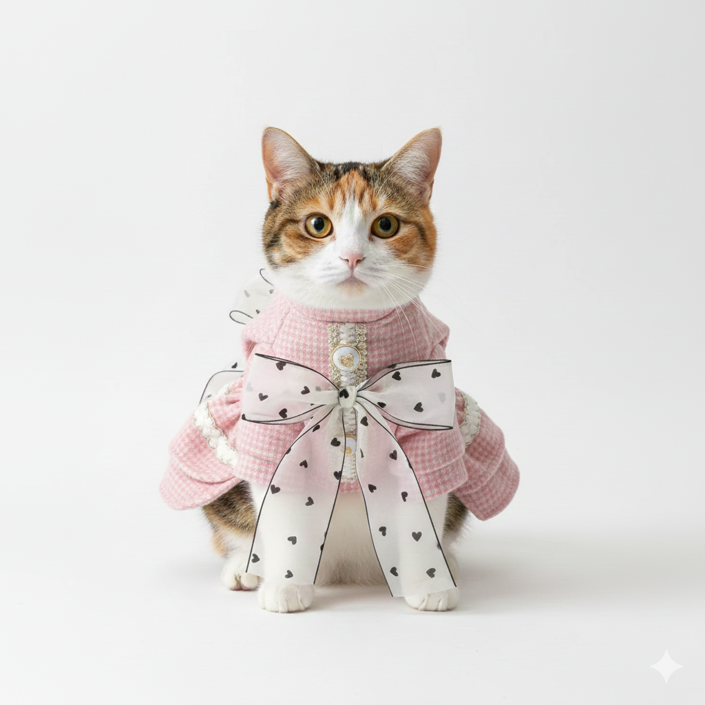 Diamond Ruffle & Silk Bow Pet Dress