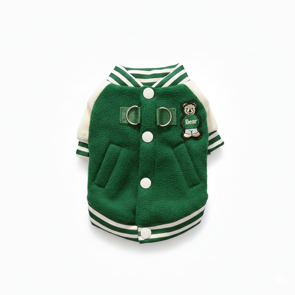 Snuggle-Soft Teddy Bear Baseball Jacket