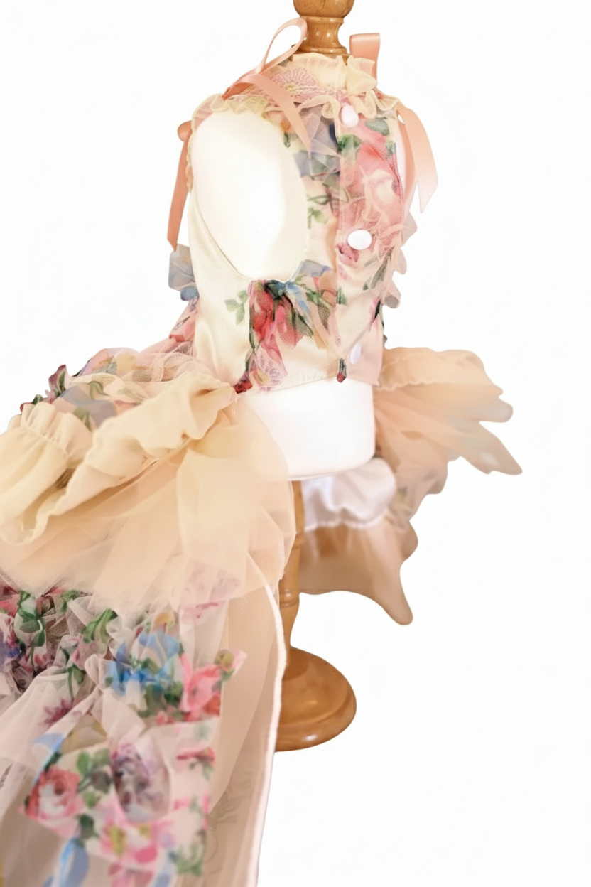 Handmade Ruffle Gown (Detachable Tail)