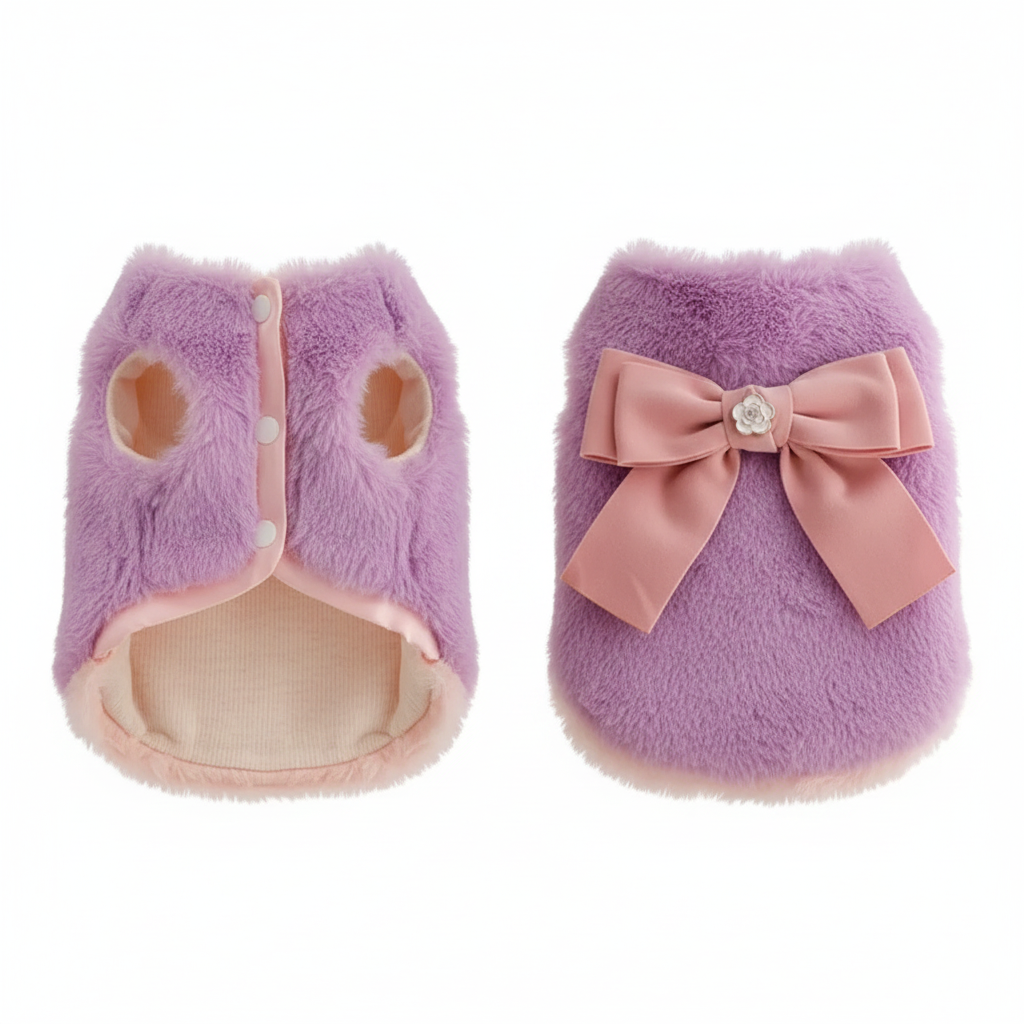 Elegant Pet Princess Winter Fur Overcoat