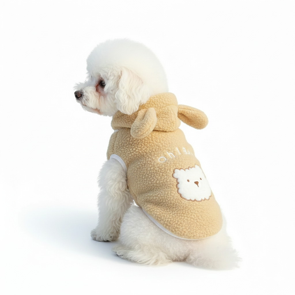 Warm Sherpa Lined Pet Hooded Button Vest
