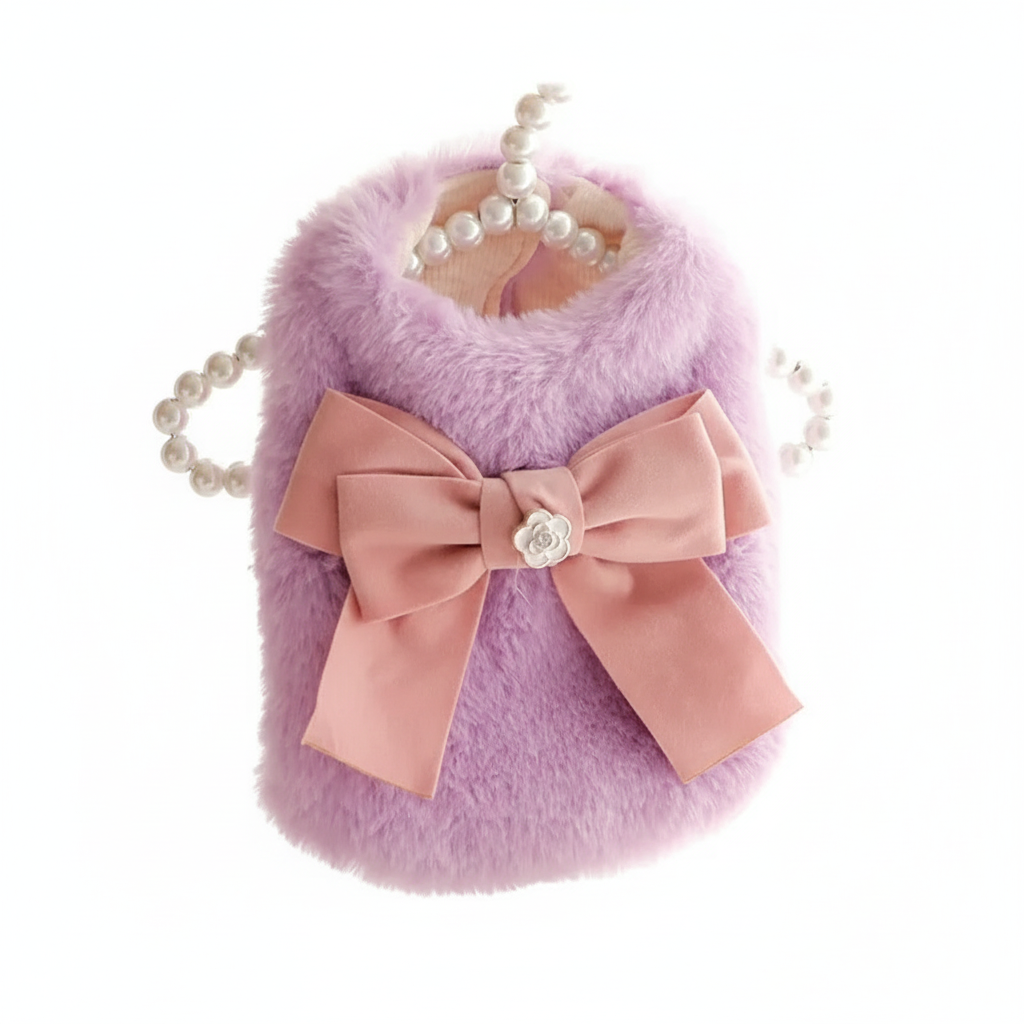 Elegant Pet Princess Winter Fur Overcoat