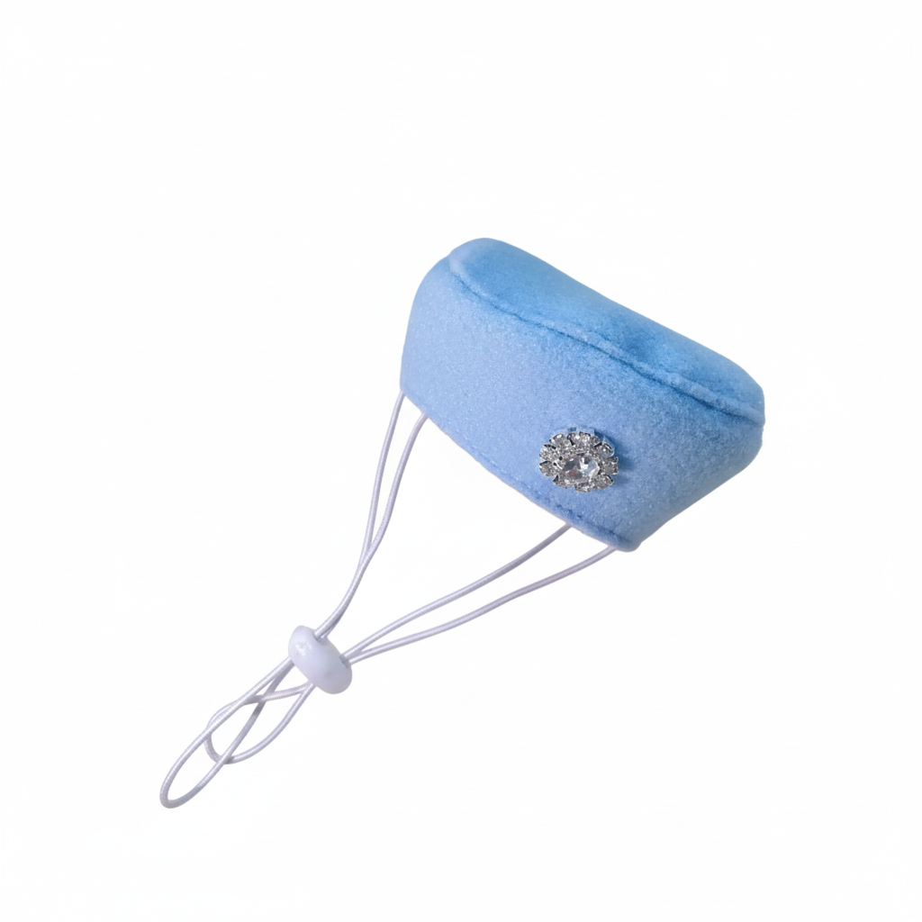 Designer-Style Blue Pearl Tweed Pet Dress Set