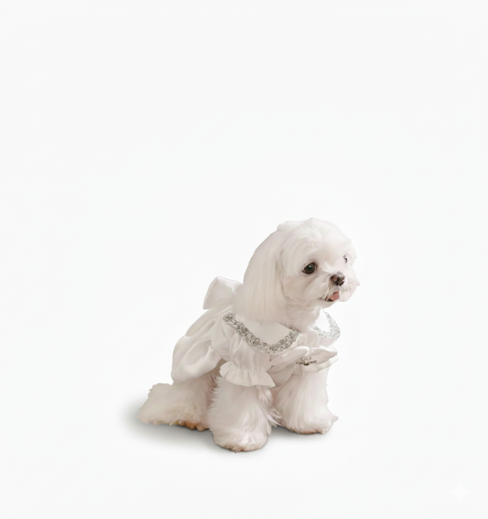 The Glitz White Pet Wedding Gown