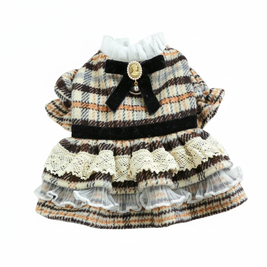 Diamond Ruffle & Silk Bow Pet Dress