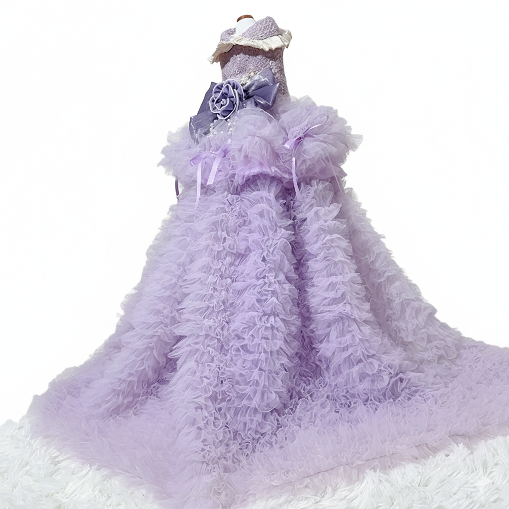 Royal Pearl Hand-Embroidered Detachable Gown