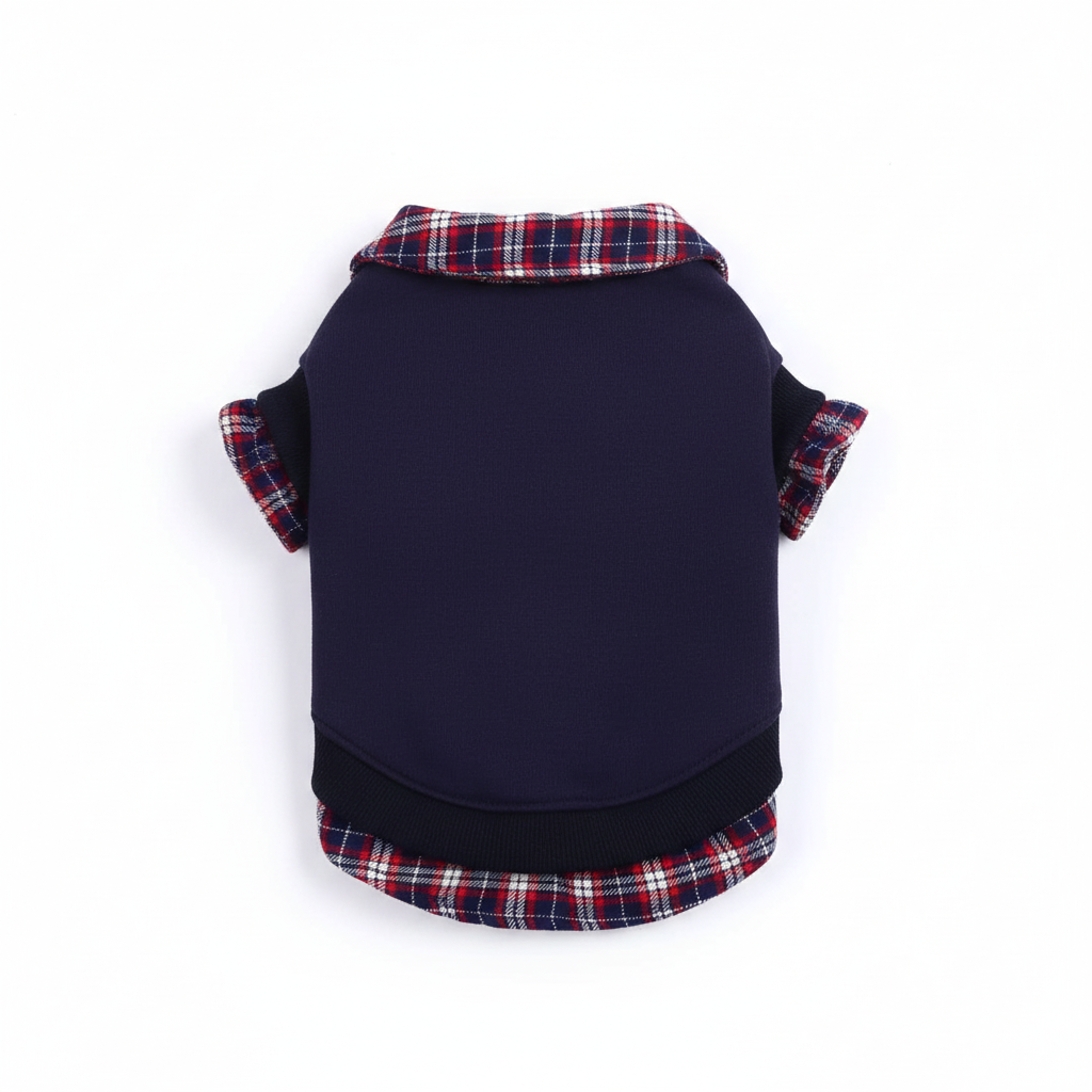 Classic Plaid Polo Shirt Sweater