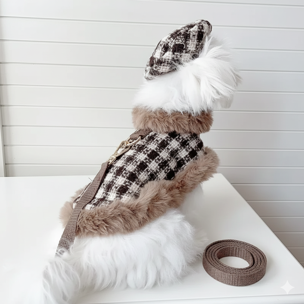 Snuggly Woolen Cape with Leash Clip