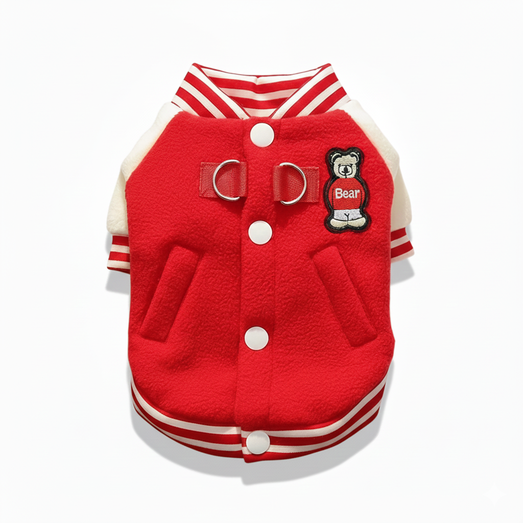 Snuggle-Soft Teddy Bear Baseball Jacket