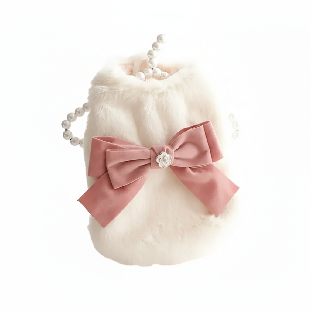 Elegant Pet Princess Winter Fur Overcoat