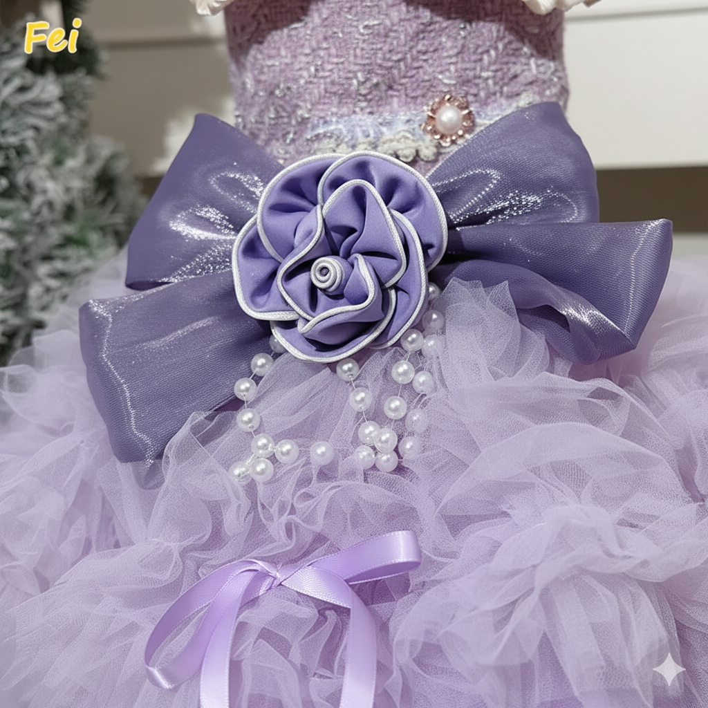 Royal Pearl Hand-Embroidered Detachable Gown