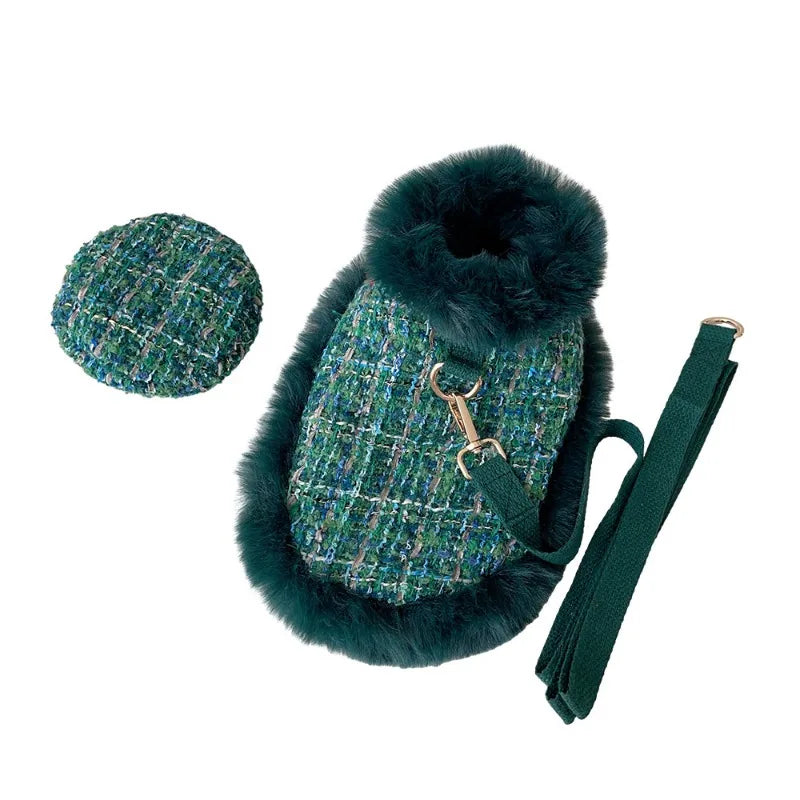 Snuggly Woolen Cape with Leash Clip