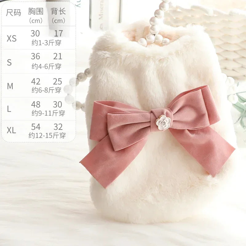 Elegant Pet Princess Winter Fur Overcoat